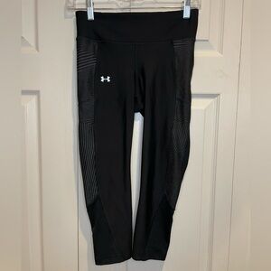 Under Armour Black Cropped Leggings Mesh Detail